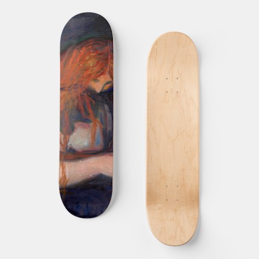 Edvard Munch - Vampire / Love and Pain Persoonlijk Skateboard (Voorkant)