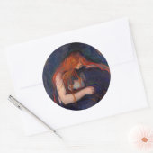 Edvard Munch - Vampire / Love and Pain Ronde Sticker (Envelop)