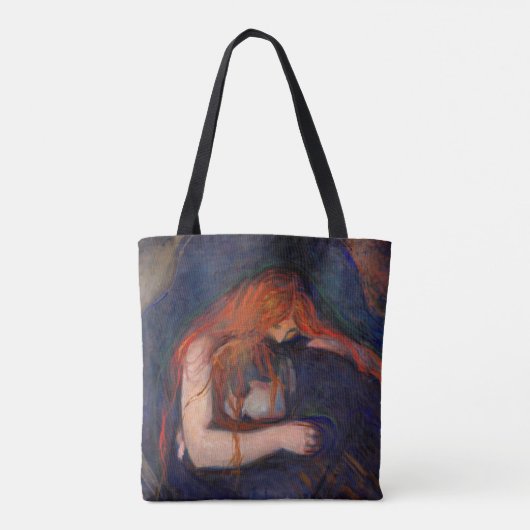 Edvard Munch - Vampire / Love and Pain Tote Bag (Achterkant)