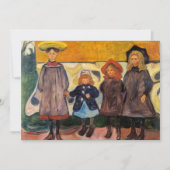 Edvard Munch - Vier meisjes in Asgardstrand Bedankkaart (Voorkant)