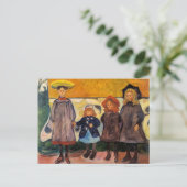 Edvard Munch - Vier meisjes in Asgardstrand Briefkaart (Staand voorkant)