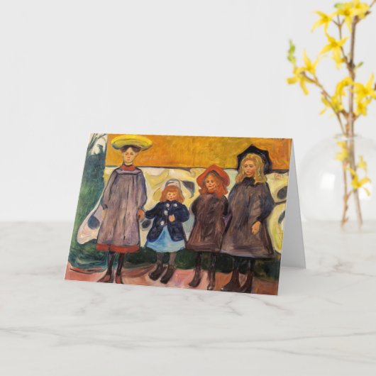 Edvard Munch - Vier meisjes in Asgardstrand Kaart (Gele Bloem)
