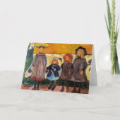 Edvard Munch - Vier meisjes in Asgardstrand Kaart (Voorkant)