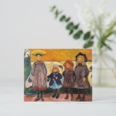 Edvard Munch - Vier meisjes in Asgardstrand Kaart (Staand voorkant)