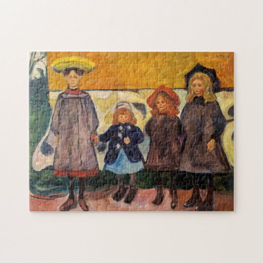 Edvard Munch - Vier meisjes in Asgardstrand Legpuzzel (Horizontaal)