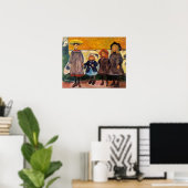 Edvard Munch - Vier meisjes in Asgardstrand Poster (Thuiskantoor)