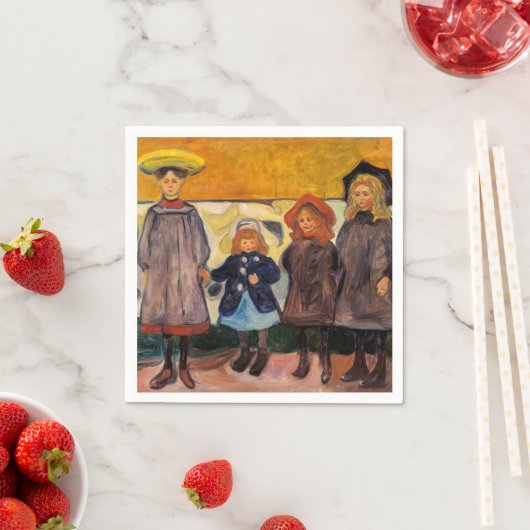 Edvard Munch - Vier meisjes in Asgardstrand Servet (Insitu)