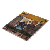 Edvard Munch - Vier meisjes in Asgardstrand Tegeltje (Zijkant)