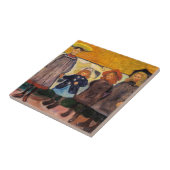 Edvard Munch - Vier meisjes in Asgardstrand Tegeltje (Zijkant)