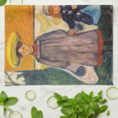 Edvard Munch - Vier meisjes in Asgardstrand Theedoek (Gevouwen)