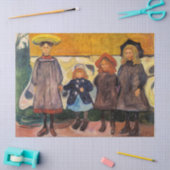 Edvard Munch - Vier meisjes in Asgardstrand Tissuepapier (Craft)