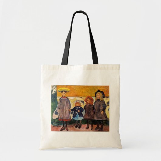 Edvard Munch - Vier meisjes in Asgardstrand Tote Bag (Voorkant)