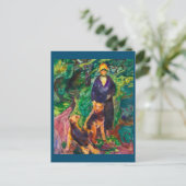 Edvard Munch, Vrouw met Airedale Terriers schilder Briefkaart (Staand voorkant)