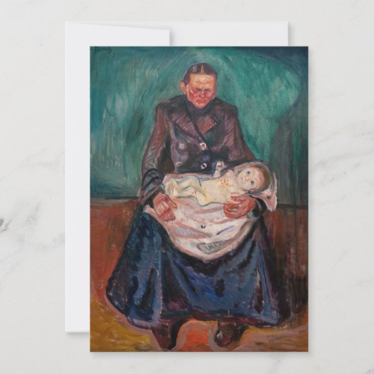 Edvard Munch - Vrouw met ziek kind, Overerving Bedankkaart (Voorkant)