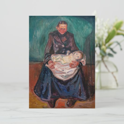 Edvard Munch - Vrouw met ziek kind, Overerving Bedankkaart (Staand voorkant)