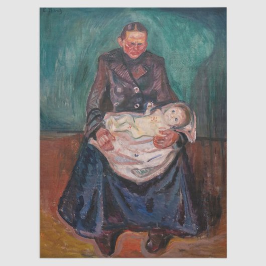 Edvard Munch - Vrouw met ziek kind, Overerving Tissuepapier
