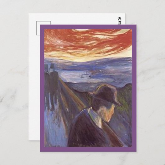 Edvard Munch, wanhoop Briefkaart (Voorkant / Achterkant)