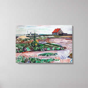 Edvard Munch - Zeekust. Landschap bij Lubeck Canvas Afdruk