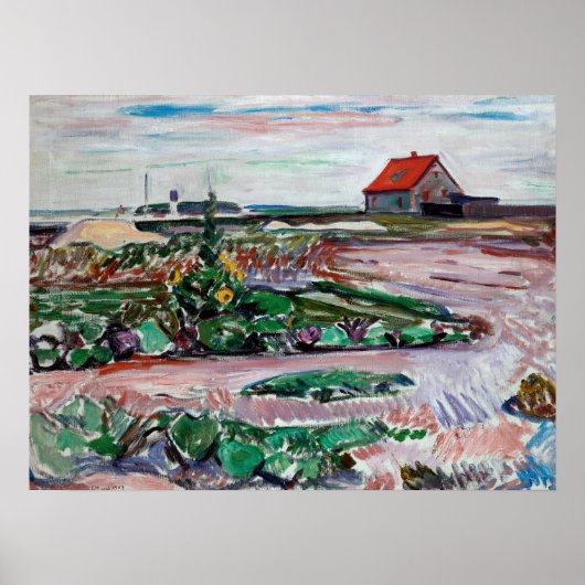 Edvard Munch - Zeekust. Landschap bij Lubeck Poster (Voorkant)