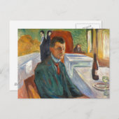 Edvard Munch - Zelfportret met een wijnfles Briefkaart (Voorkant / Achterkant)