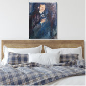 Edvard Munch - Zelfportret met sigaret Canvas Afdruk (Insitu (Slaapkamer))