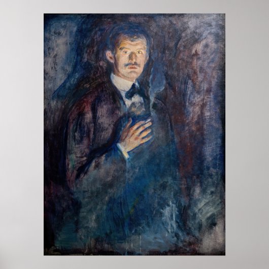 Edvard Munch - Zelfportret met sigaret Poster (Voorkant)