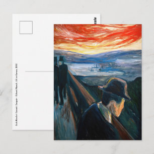 Edvard Munch - Zieke stemming bij zonsondergang, w Briefkaart