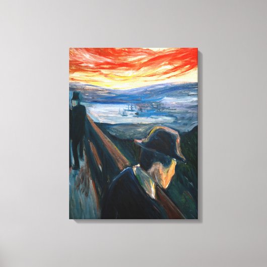 Edvard Munch - Zieke stemming bij zonsondergang, W Canvas Afdruk (Voorkant)