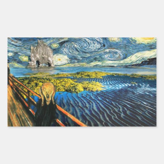 Edvard ontmoet Vincent Rechthoekige Sticker (Voorkant)