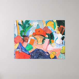 Edvard Weie, Stilleven met sinaasappels in een man Canvas Afdruk