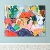 Edvard Weie, Stilleven met sinaasappels in een man Canvas Afdruk (Insitu (Houten vloer))