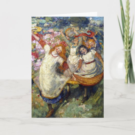 Edward Atkinson Hornel - De dans van de lente Kaart (Voorkant)