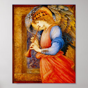 Edward Burne-Jones - Angel die een Flageolet speel Poster