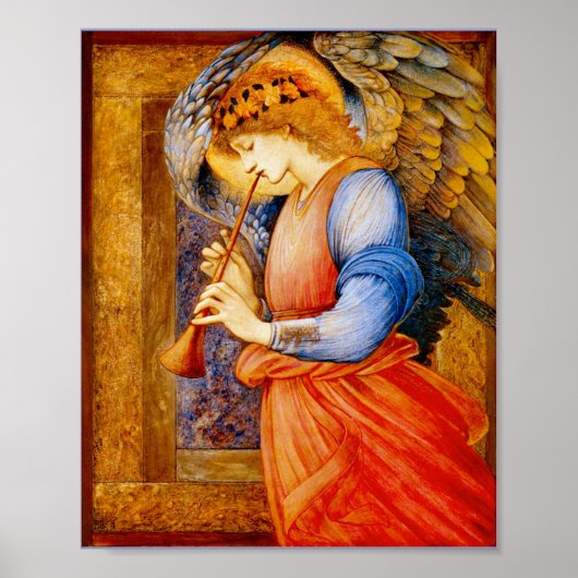 Edward Burne-Jones - Angel die een Flageolet speel Poster (Voorkant)