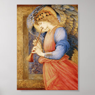 Edward Burne-Jones - Angel die een Flageolet speel Poster