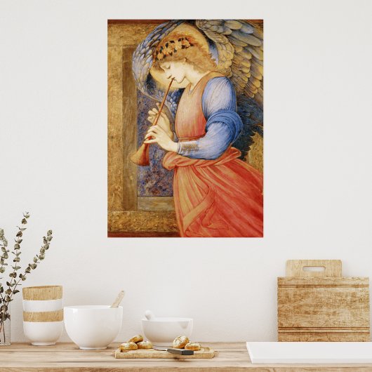 Edward Burne-Jones - Angel die Flageolet speelt Poster (Keuken)