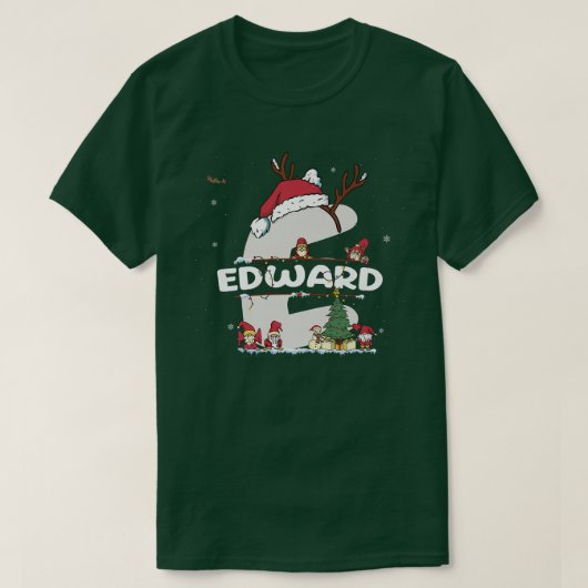 Edward Christmasw Edward Name voor grappige feestd T-shirt (Design voorkant)