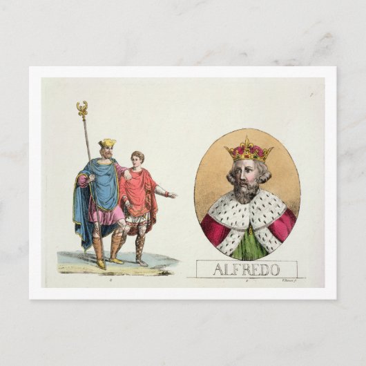 Edward Confessor en de Koning Alfred, plateert 7 Briefkaart (Voorkant)