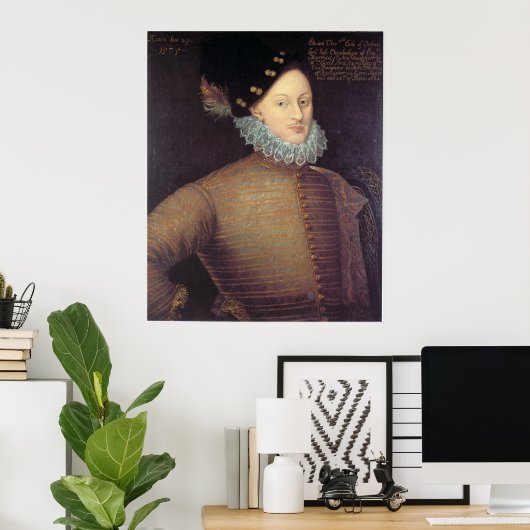Edward de Vere, 17th Earl of Oxford Poster (Thuiskantoor)