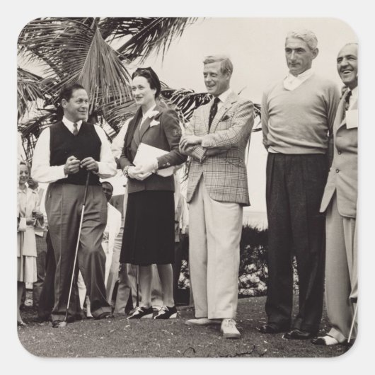Edward, Duke of Windsor (1894-1972) en Wallis, Du Vierkante Sticker (Voorkant)