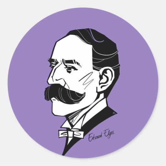 Edward Elgar Ronde Sticker (Voorkant)