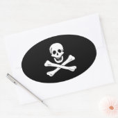Edward England; Jolly Roger-vlag Ovale Sticker (Envelop)