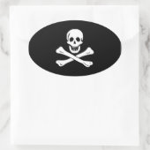 Edward England; Jolly Roger-vlag Ovale Sticker (Tas)
