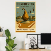 Edward Everett Square Travel Poster (Thuiskantoor)