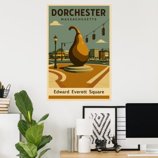 Edward Everett Square Travel Poster (Thuiskantoor)