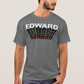 Edward Grappig Retro Vintage Zonsondergang Edward  T-shirt