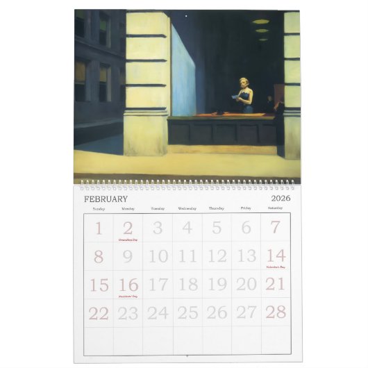 Edward Hopper Artistic Wall Calendar Kalender (Feb 2026)