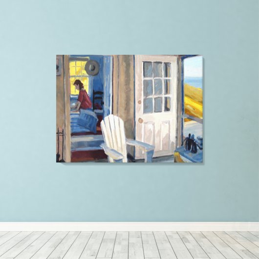 edward hopper canvas afdruk (Insitu (Houten vloer))