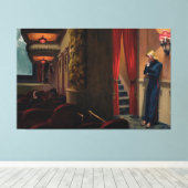 Edward Hopper - Film in het Nederlands Canvas Afdruk (Insitu (Houten vloer))