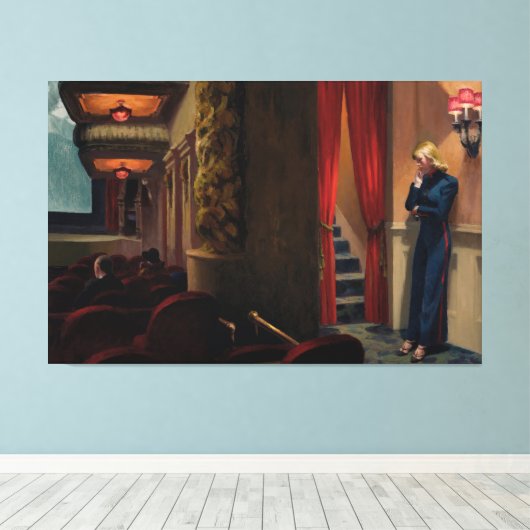 Edward Hopper - Film in het Nederlands Canvas Afdruk (Insitu (Houten vloer))